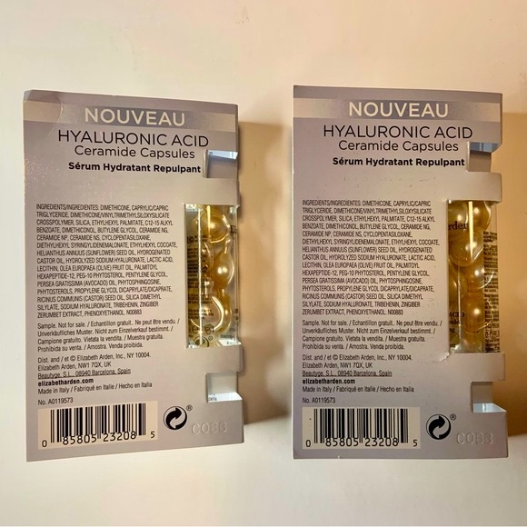 2 X Elizabeth Arden HYALURONIC ACID CERAMIDE 7 CAPSULES Ea HYDRA-PLUMPING SERUM - Picture 3 of 4